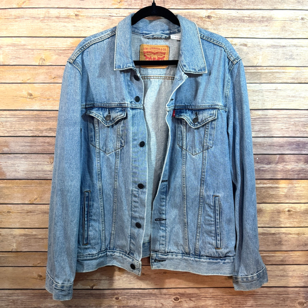 Levi's 72334 Men's Light Wash Denim Trucker Jacket Jean Jacket L
